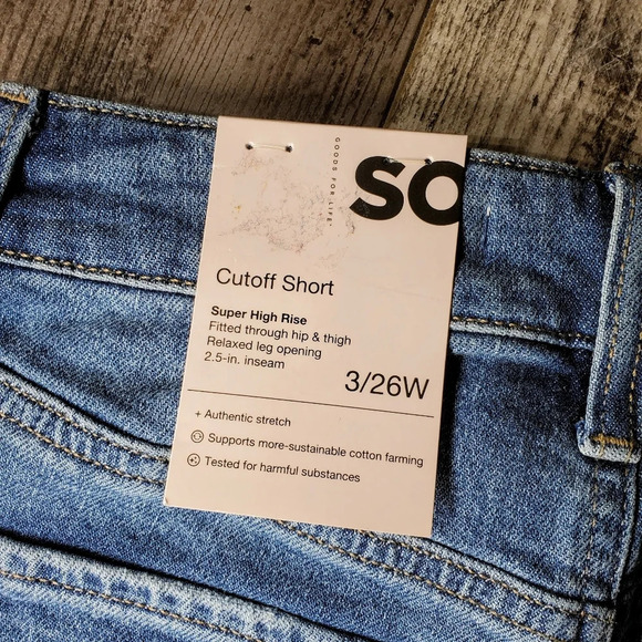 NWT SO Super High Rise Cutoff Short Size 3/26W - Picture 7 of 11